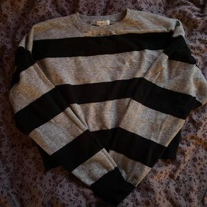 Rue21 Charcoal and Ebony Striped Pullover